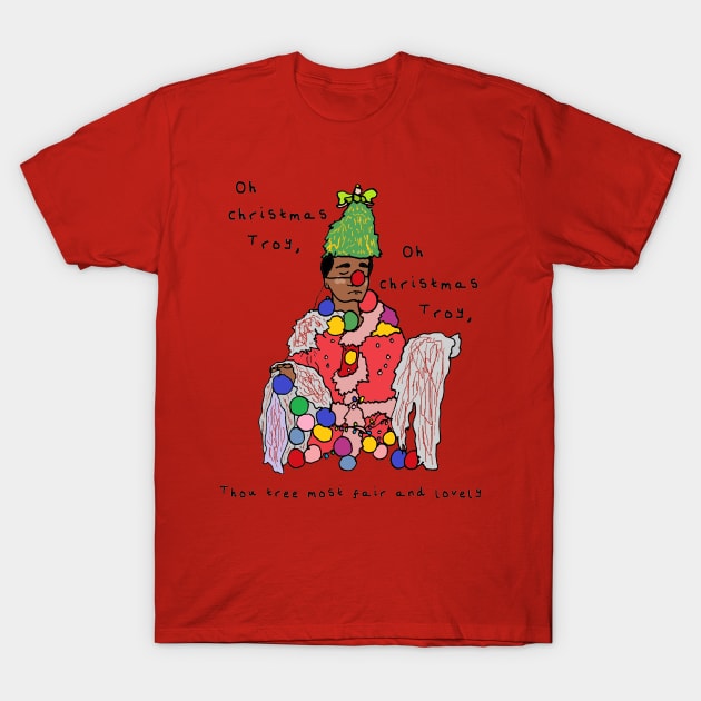 Community - Christmas Troy (with writing) T-Shirt by JennyGreneIllustration